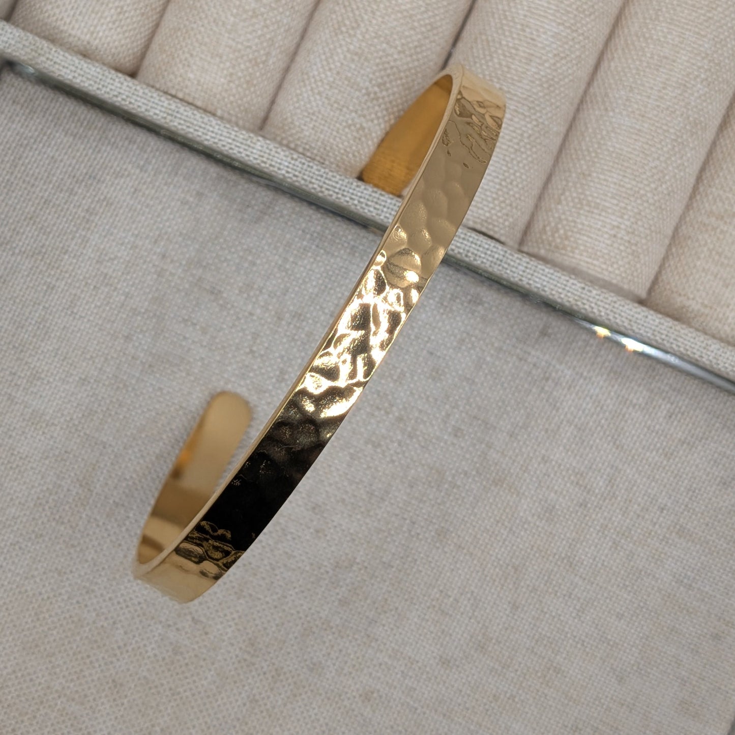Forged Cuff Bracelet – 18K Gold Plated | Open Bangle