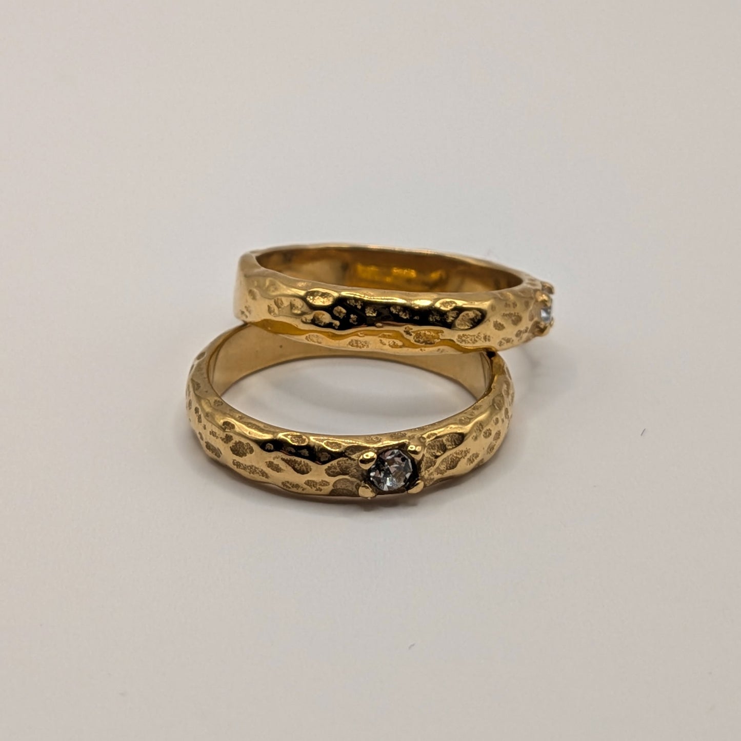 Hammered 18K Gold-Plated Eternity Band