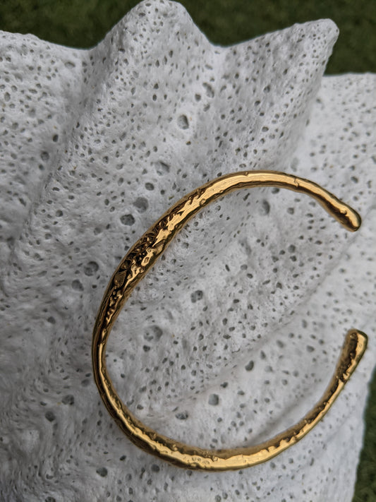 18K Gold-Plated Sculptural Cuff Bracelet