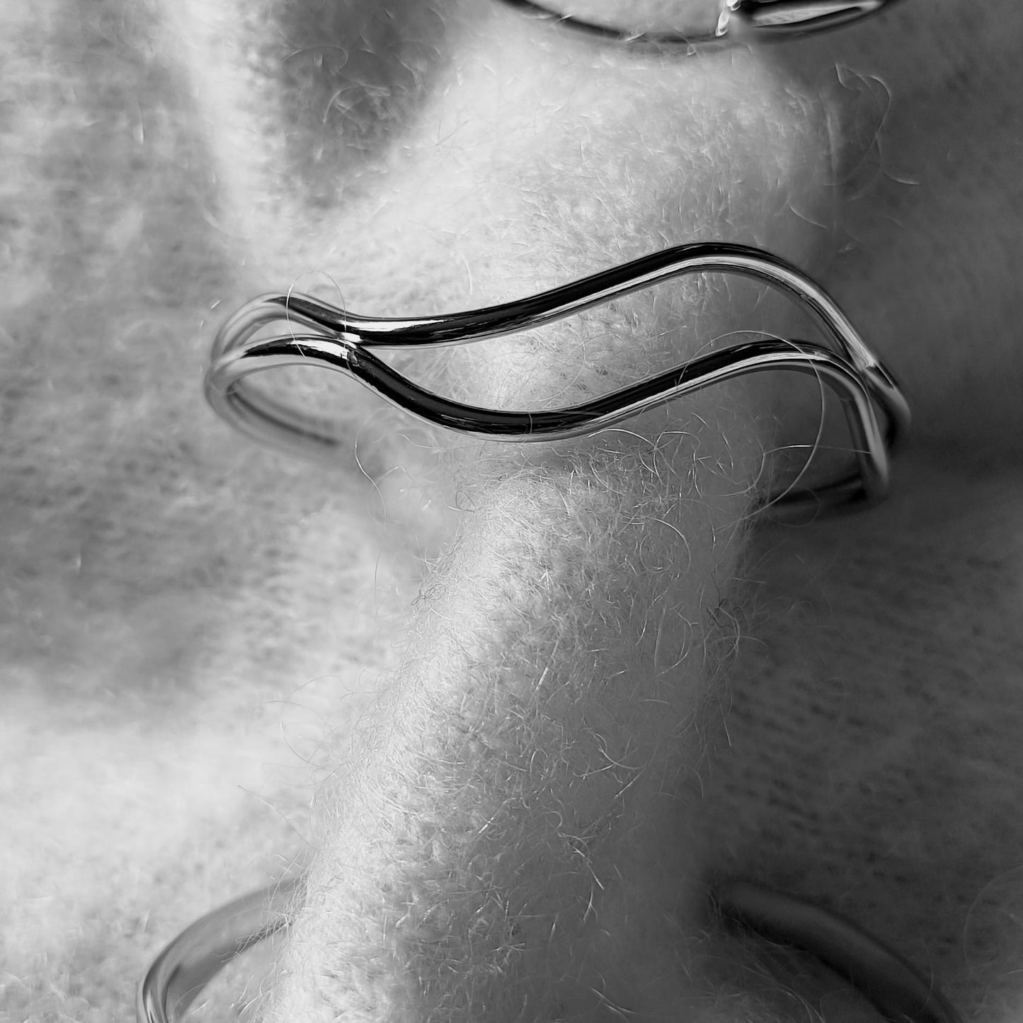 Elegant Silver-Plated Wave Bangle