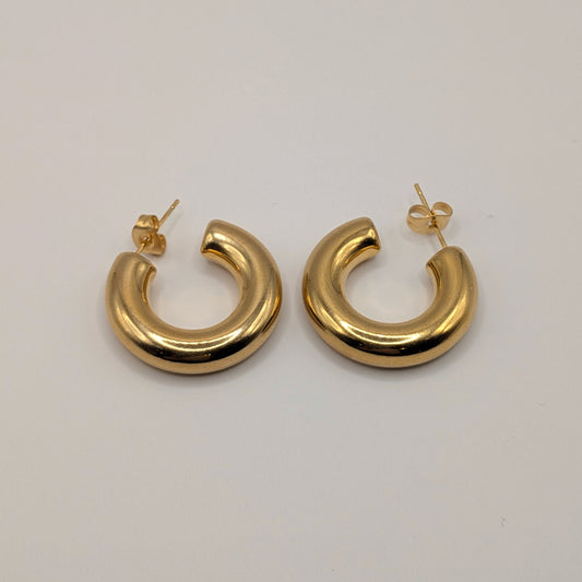 18K Gold Plated Chunky C-Hoop Earrings