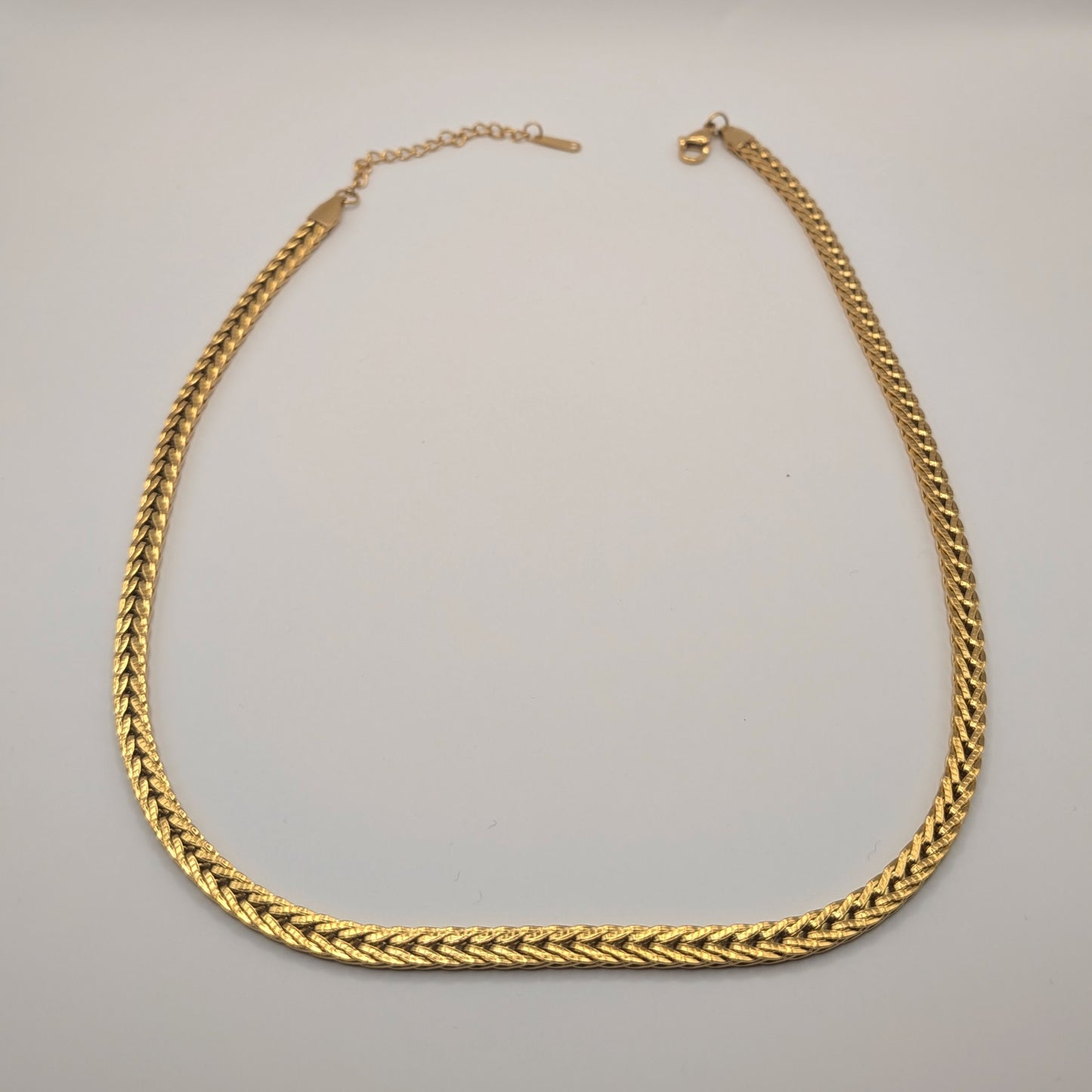 18K Gold Plated Herringbone Chain Necklace
