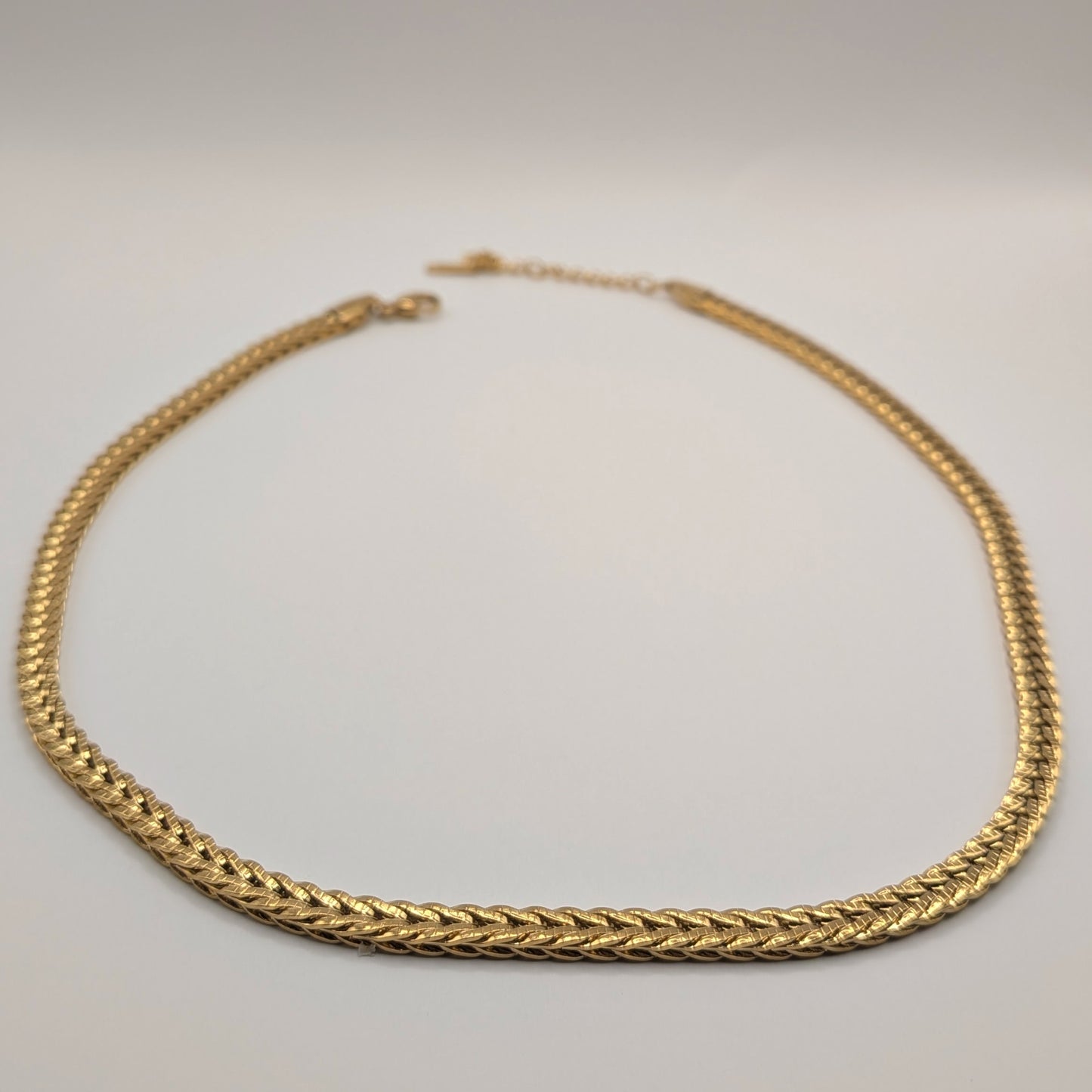 18K Gold Plated Herringbone Chain Necklace