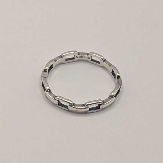 Sterling Silver Chain Lock Ring