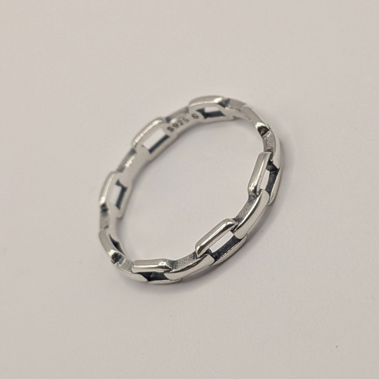 Sterling Silver Chain Lock Ring
