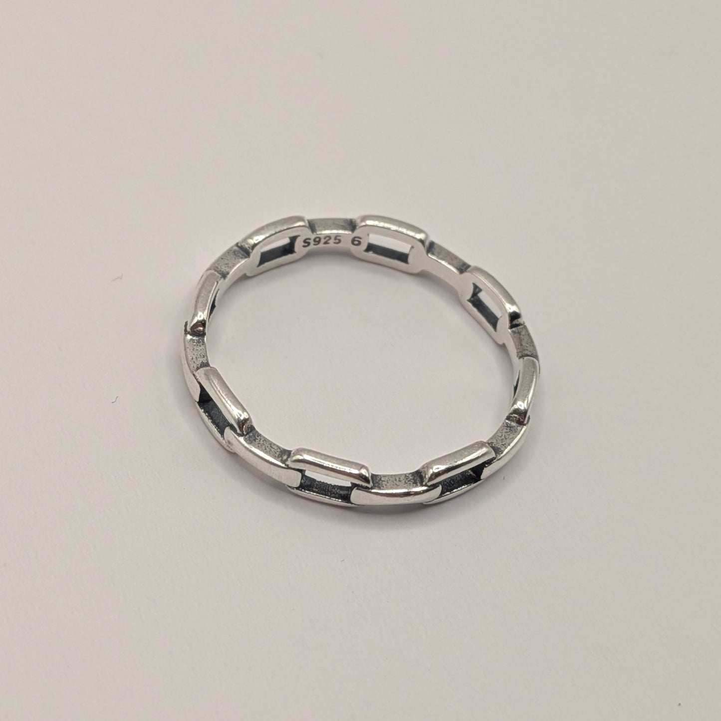 Sterling Silver Chain Lock Ring