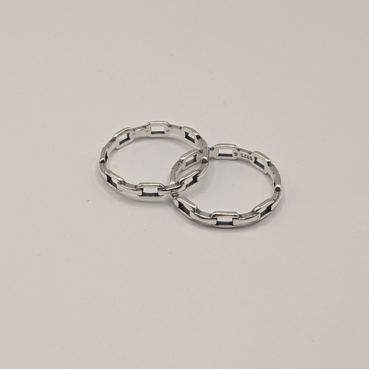 Sterling Silver Chain Lock Ring