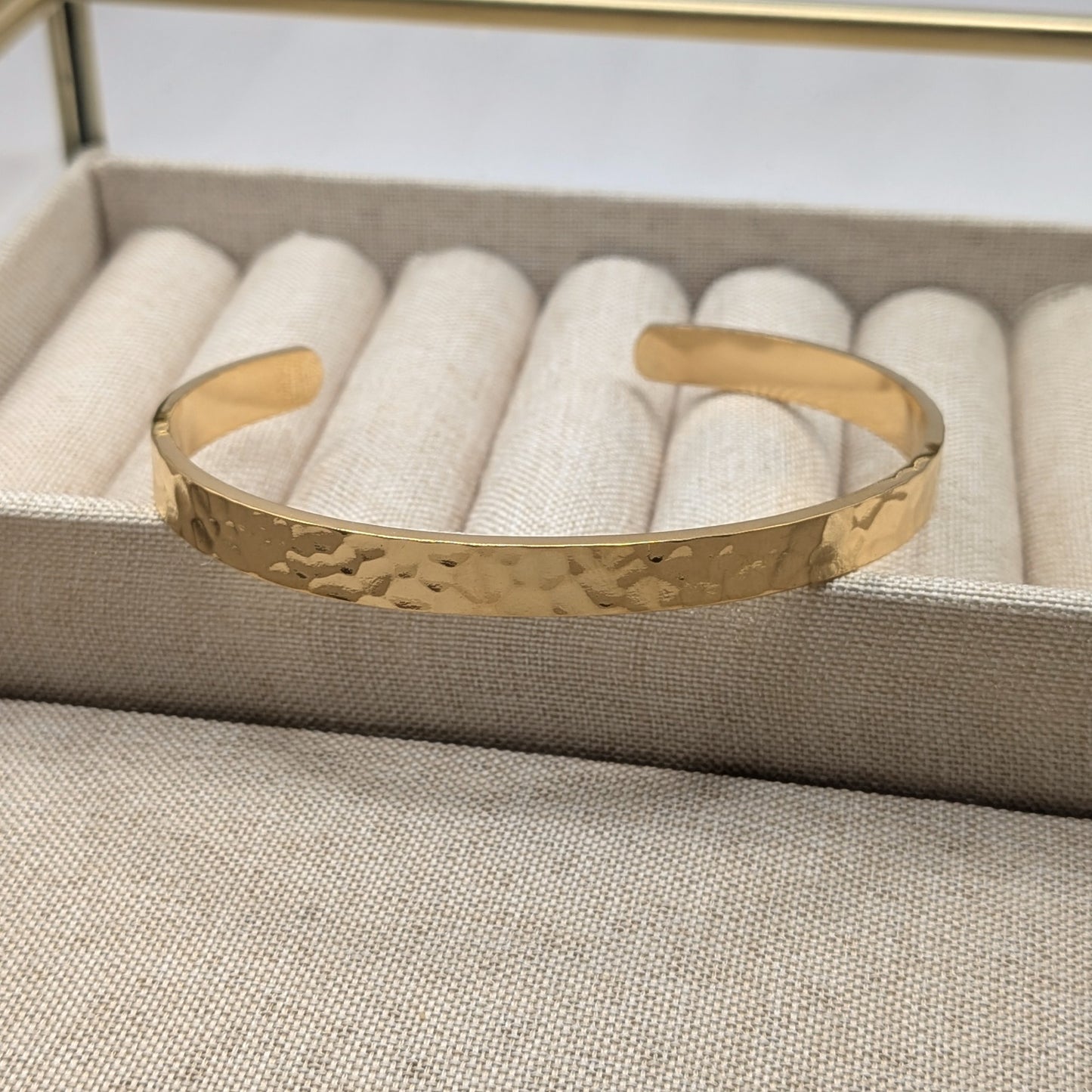 Forged Cuff Bracelet – 18K Gold Plated | Open Bangle