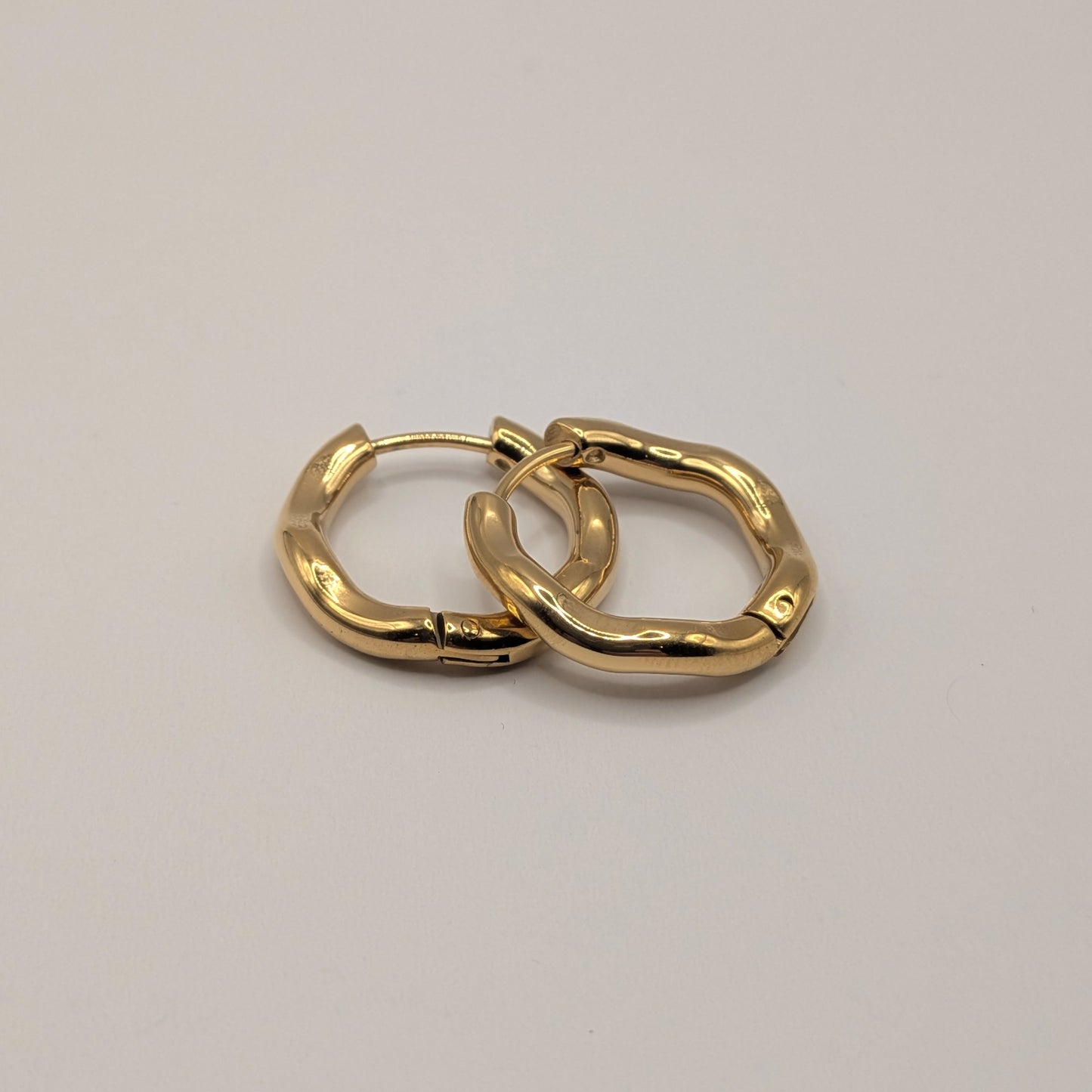 Irregular Wave Hoop Earrings 18K Gold Plated