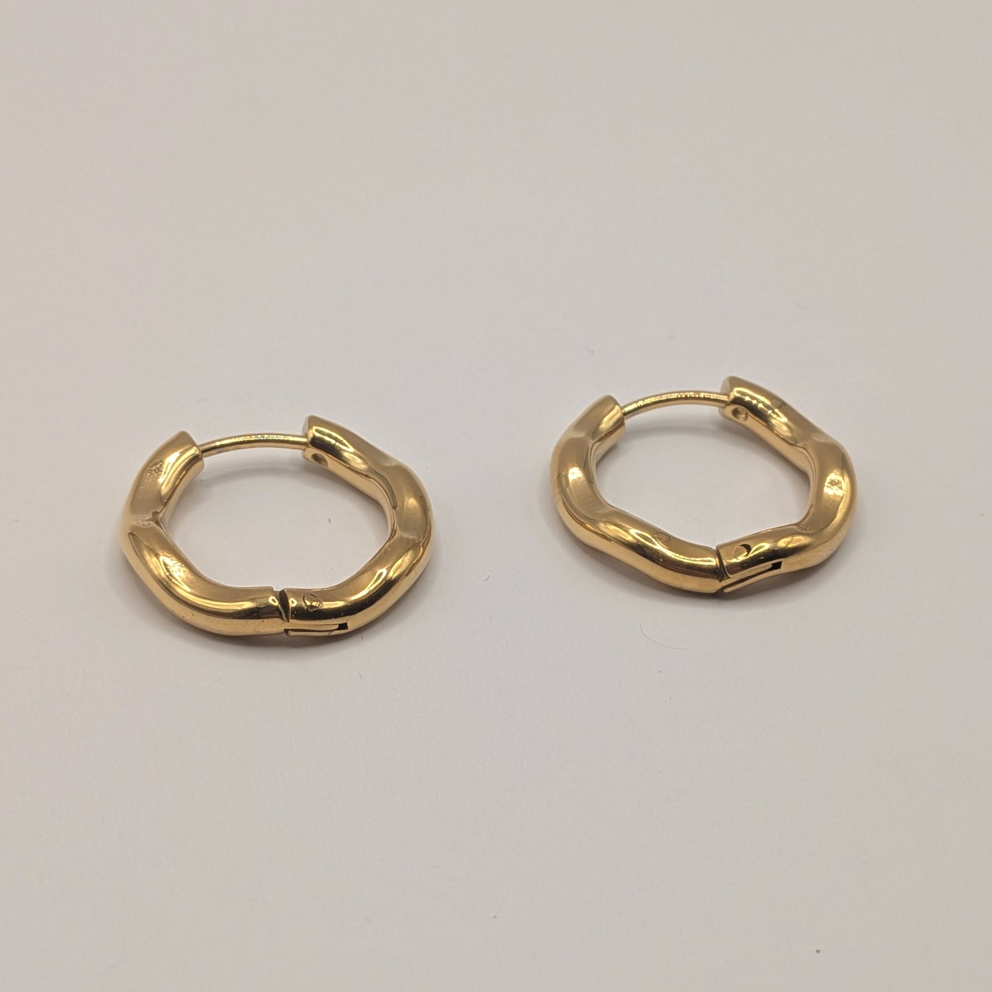 Irregular Wave Hoop Earrings 18K Gold Plated