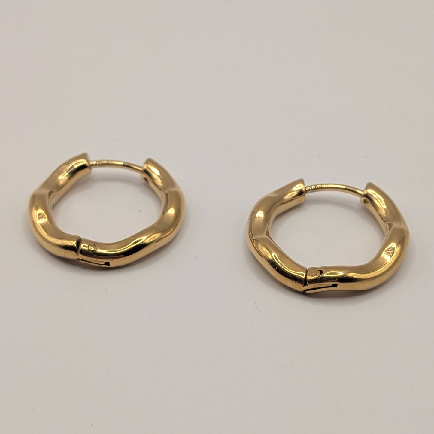 Irregular Wave Hoop Earrings 18K Gold Plated