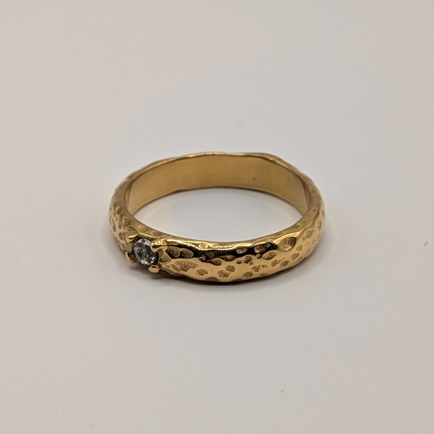 Hammered 18K Gold-Plated Eternity Band