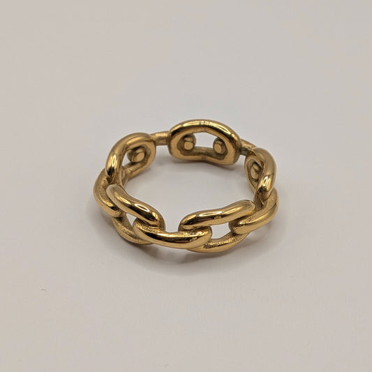 Luxe Chain Link Ring – 18K Gold Plated Statement Piece